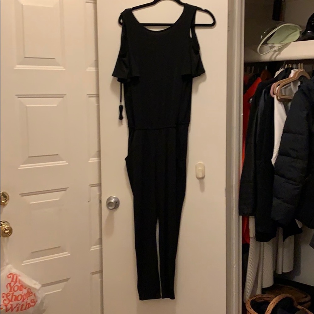 Jumpsuit new size xs open back cold shoulder